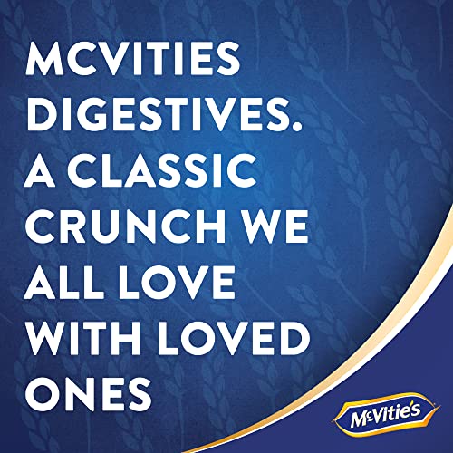 McVitie's Digestives Original golden-brown bake close-up, signature wheat flavor for snacking.