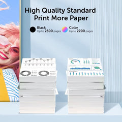 MCYCOLOR black toner cartridges stacked for sharp text