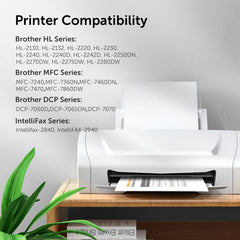 MCYCOLOR TN450 pages yield up to 2600 per cartridge.