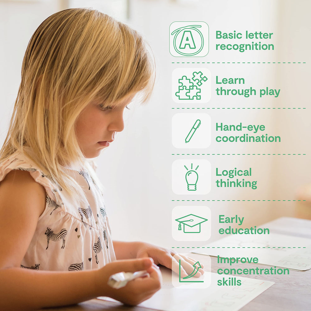 MD CREATIVE kids writing practice session with sturdy 8x8 inch flashcards.