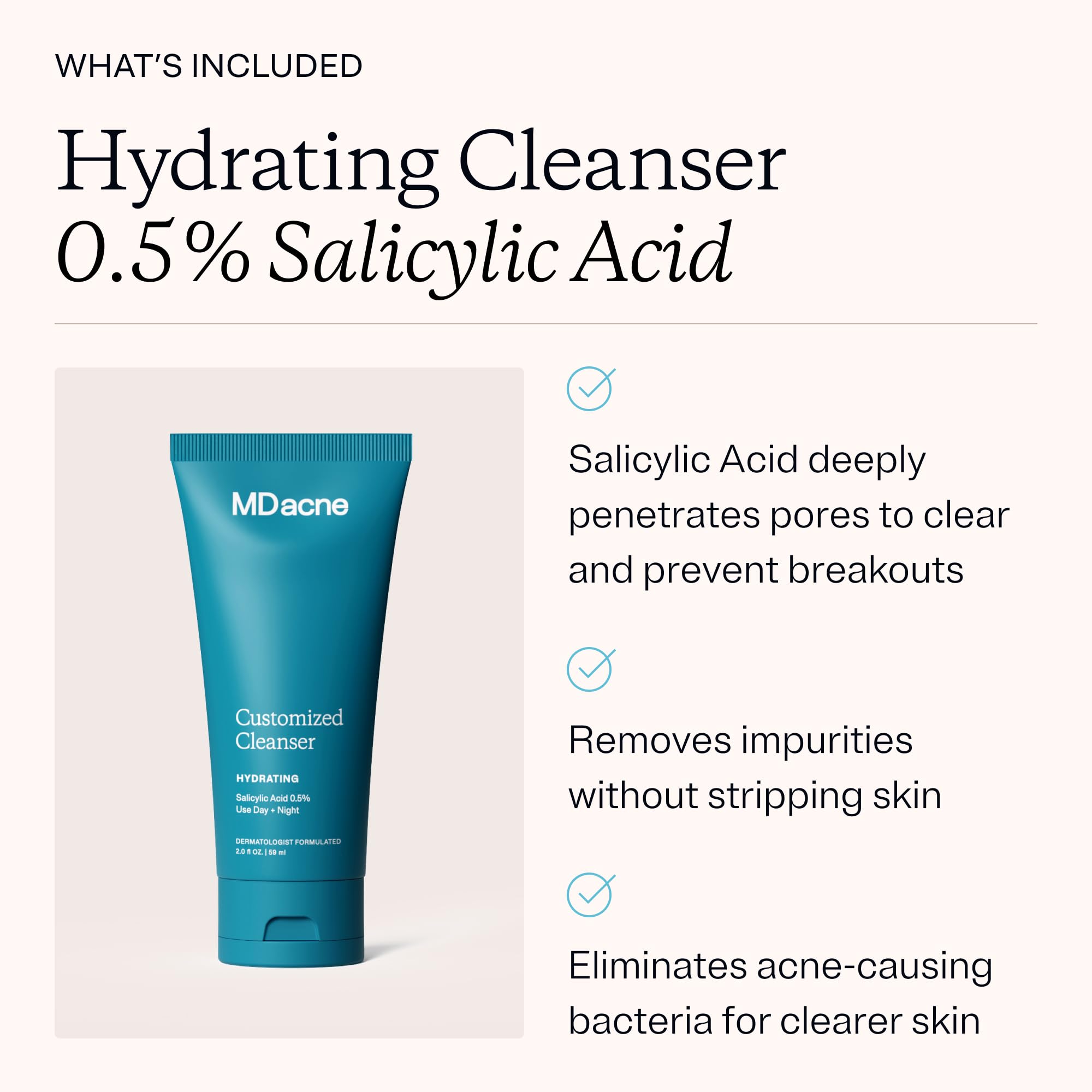 MDacne Step 3 lightweight moisturizer on skin