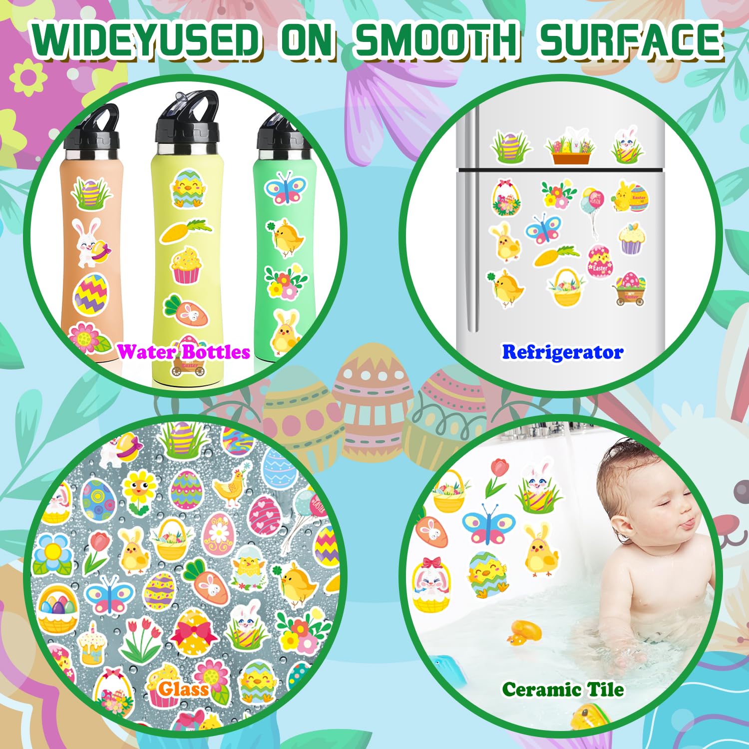 MDCGFOD Easter sticker book stickers on page—varied themes for learning.