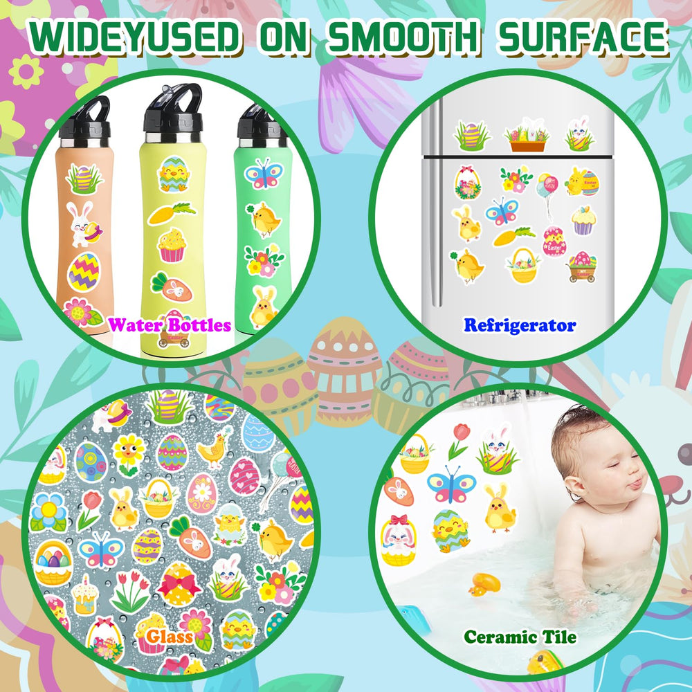 MDCGFOD Easter sticker book stickers on page—varied themes for learning.
