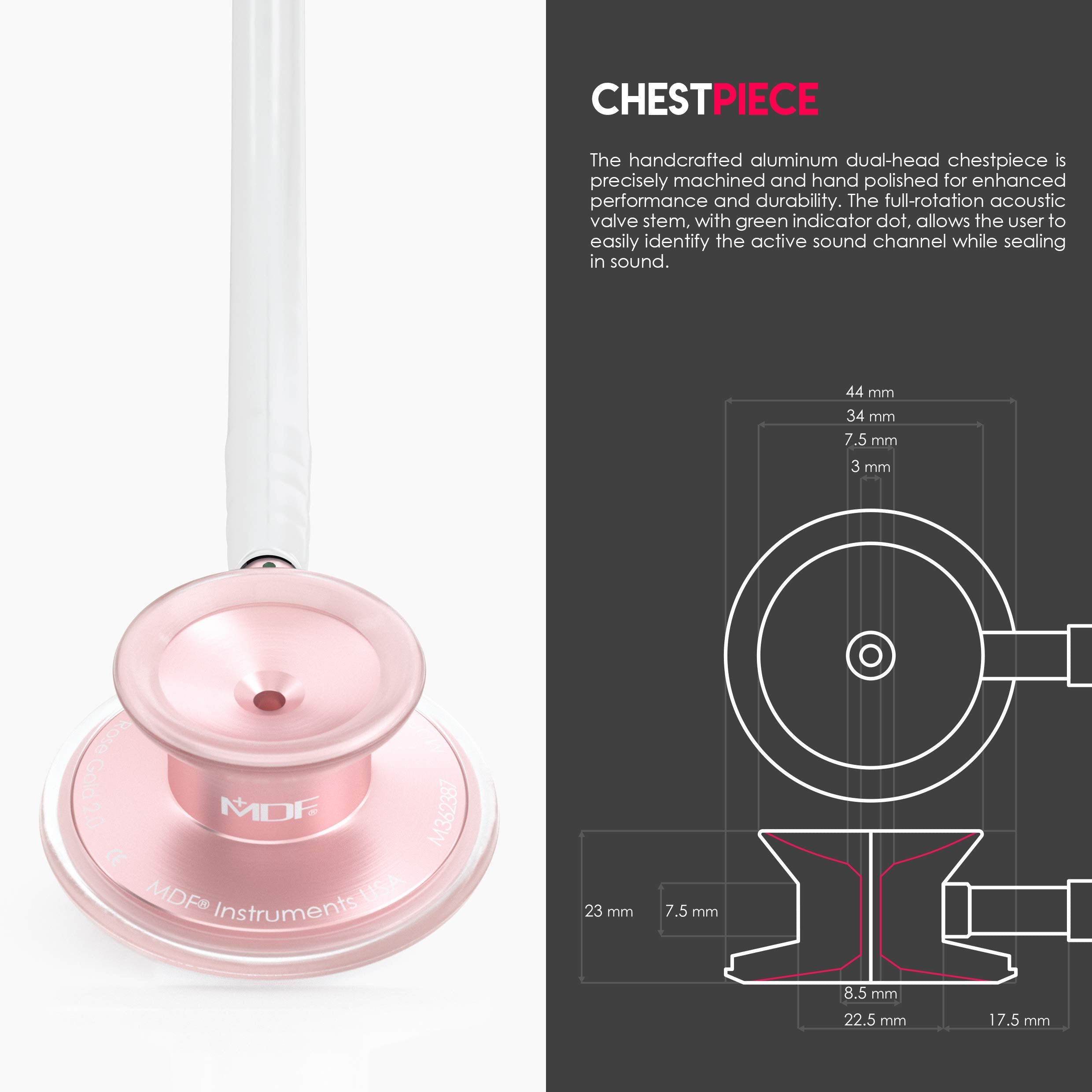 MDF Instruments Acoustica dual-head chestpiece captures both high and low frequencies