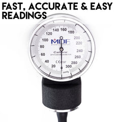 MDF Calibra screw-type valve enables precise deflation management during checks.