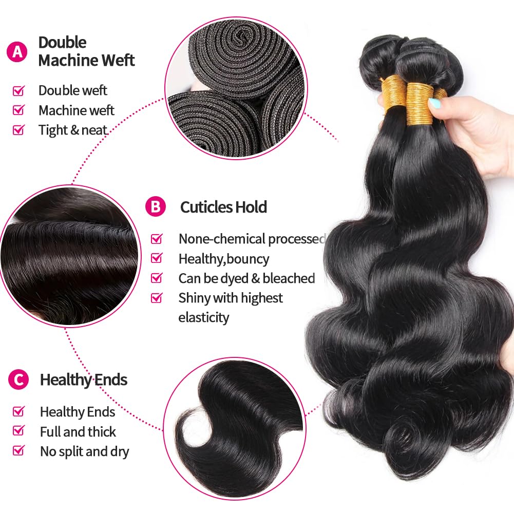 MDL 12A Body Wave bundles 20-inch full-head look for versatile length options