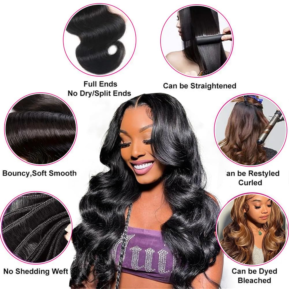 MDL 12A Body Wave bundles packaging and care tips shown for long-lasting wear