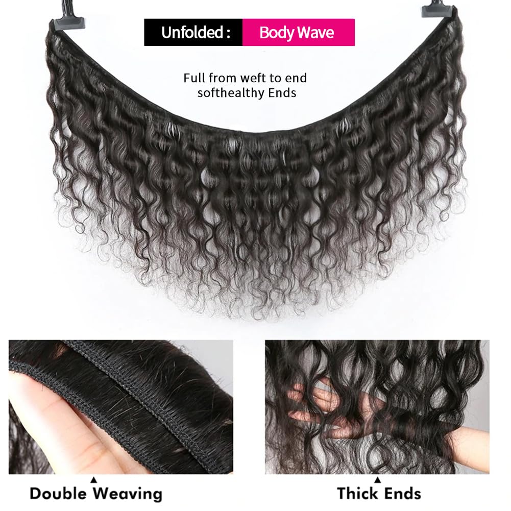 MDL 12A Body Wave bundles soft texture close-up highlights silky feel