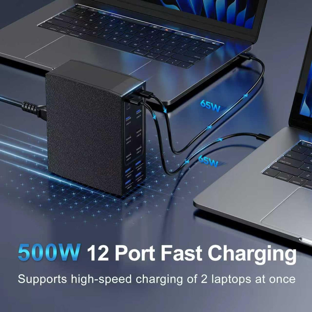MDOUREO dual 65W USB-C ports enable fast laptop charging.