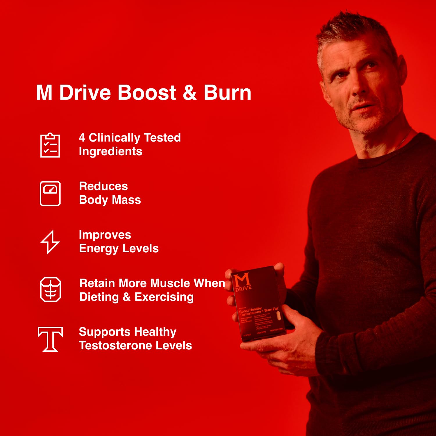 Mdrive Boost and Burn capsules pack emphasizing portability for on the go fitness