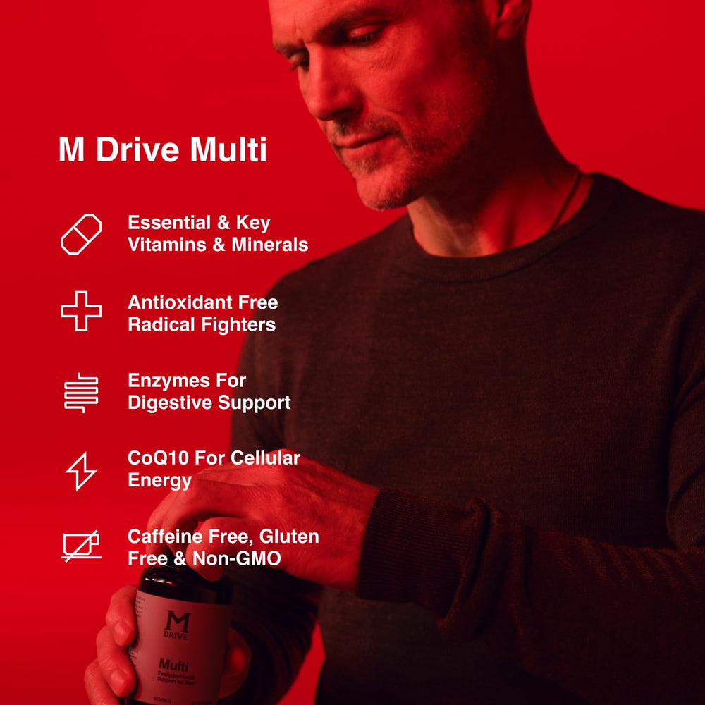 Mdrive Multivitamin for Men capsules in hand for easy daily intake.