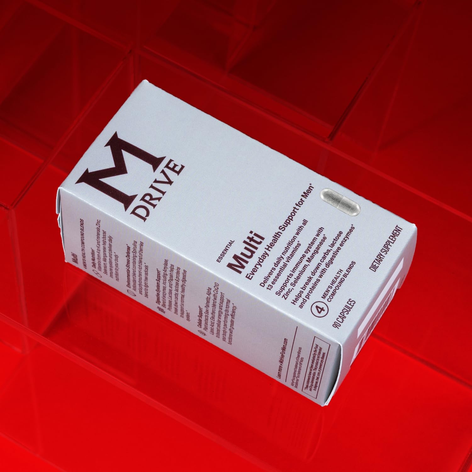 Mdrive Multivitamin for Men Vitamin K2 highlight for bone and heart support.