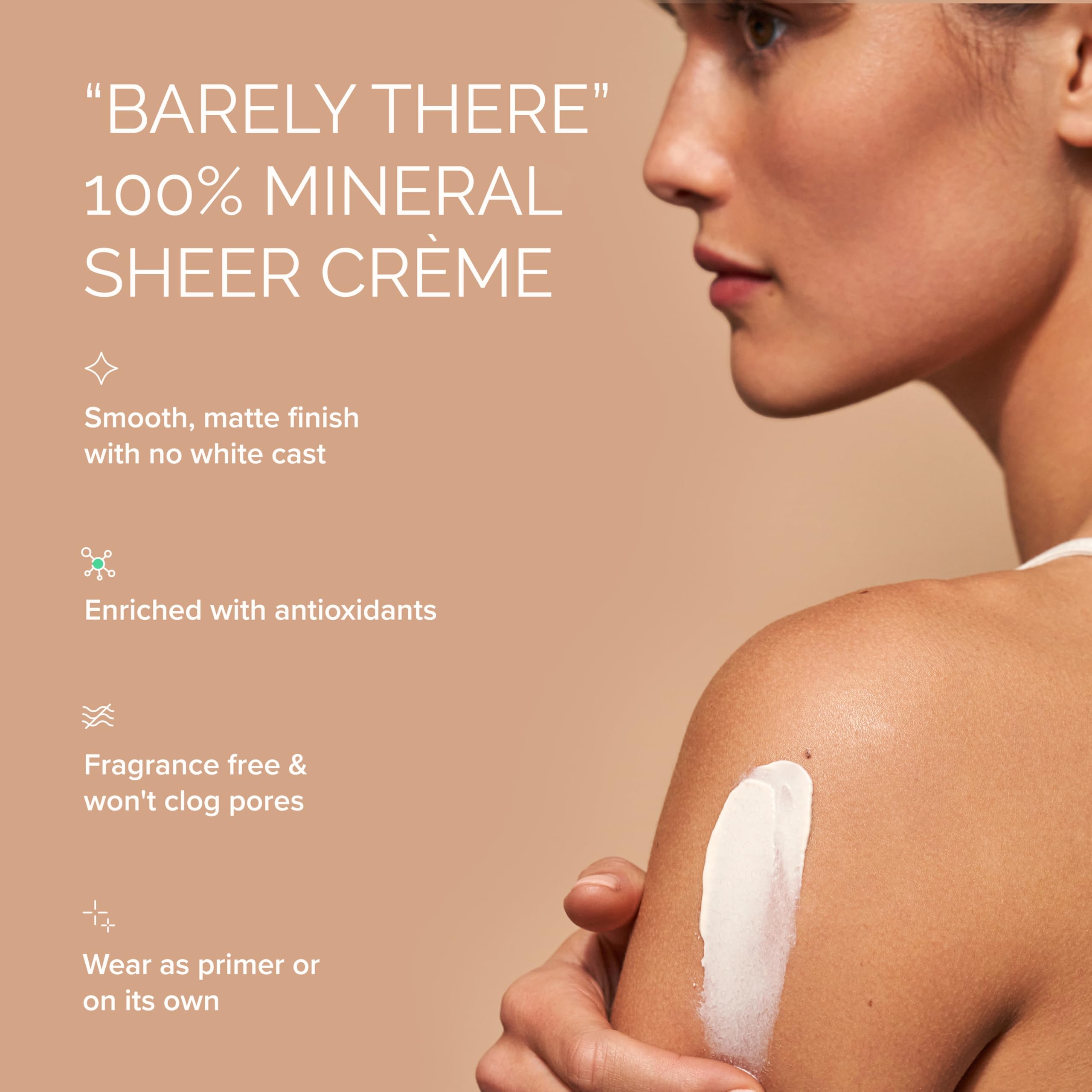 MDSolarSciences Mineral Creme Sunscreen spread with a matte finish on skin.