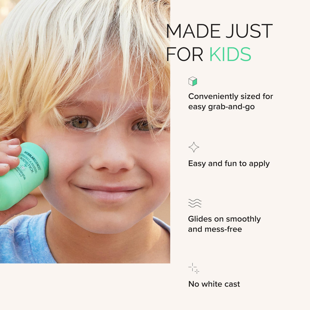 MDSolarSciences Mineral KidStick no white cast for natural-looking skin tone.