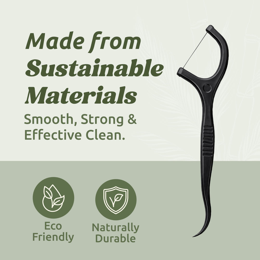 Me Mother Earth cruelty-free dental care with vegan, plastic-free floss picks.