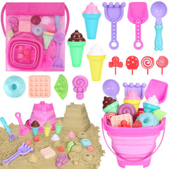 Meaicezli collapsible beach bucket with shovels for portable sand play