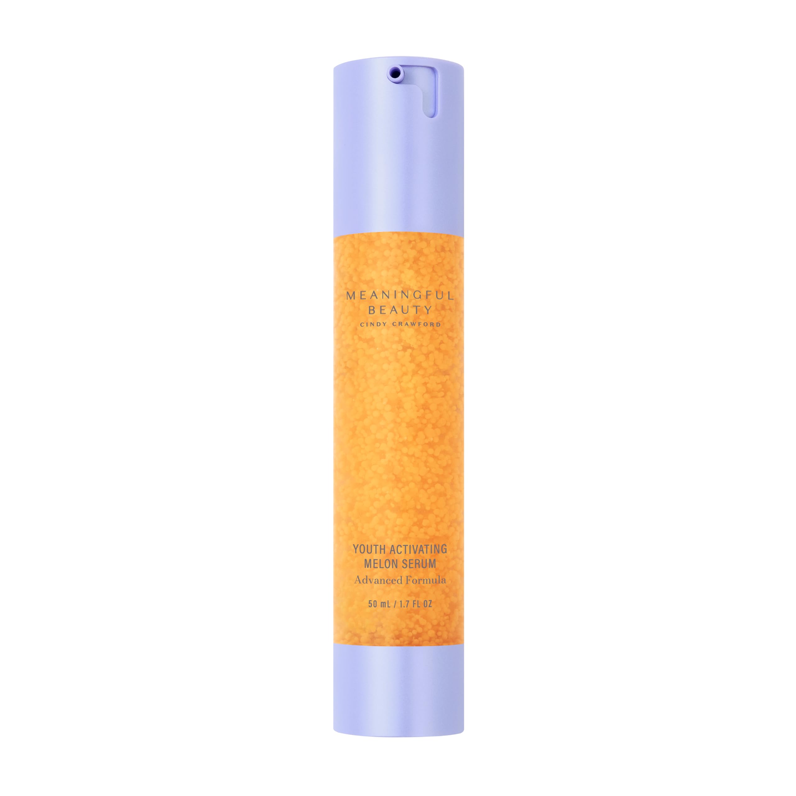 Meaningful Beauty Youth Activating Melon Serum bottle with pump for daily hydration.