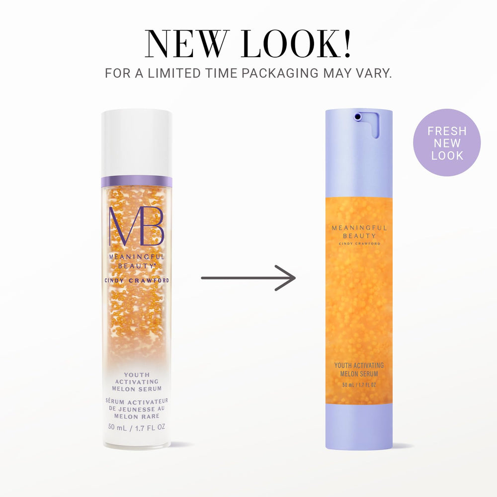 Meaningful Beauty Melon Serum layering under moisturizer for a seamless routine.