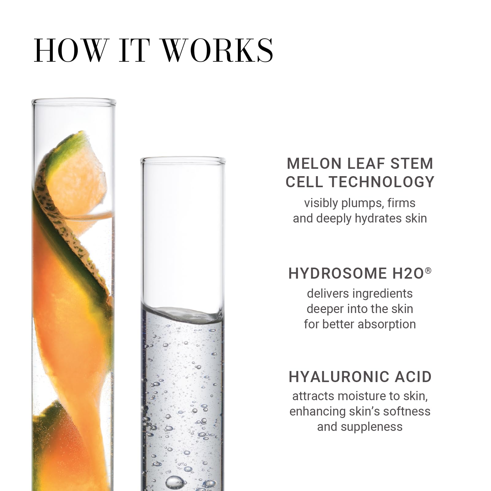 Meaningful Beauty Melon Serum shown absorbing into the skin for smoothness.