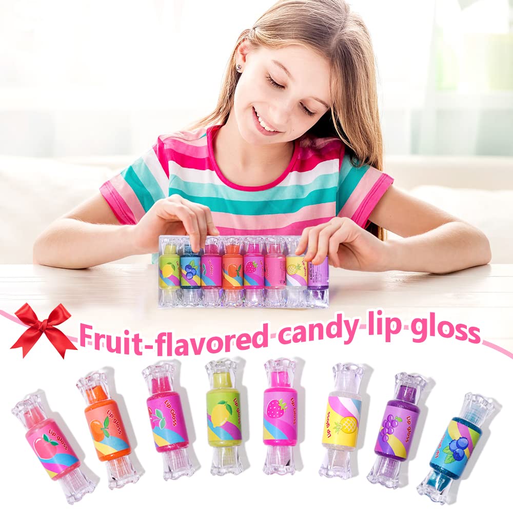 Mebtmel glitter lip gloss for kids provides light color and shimmer