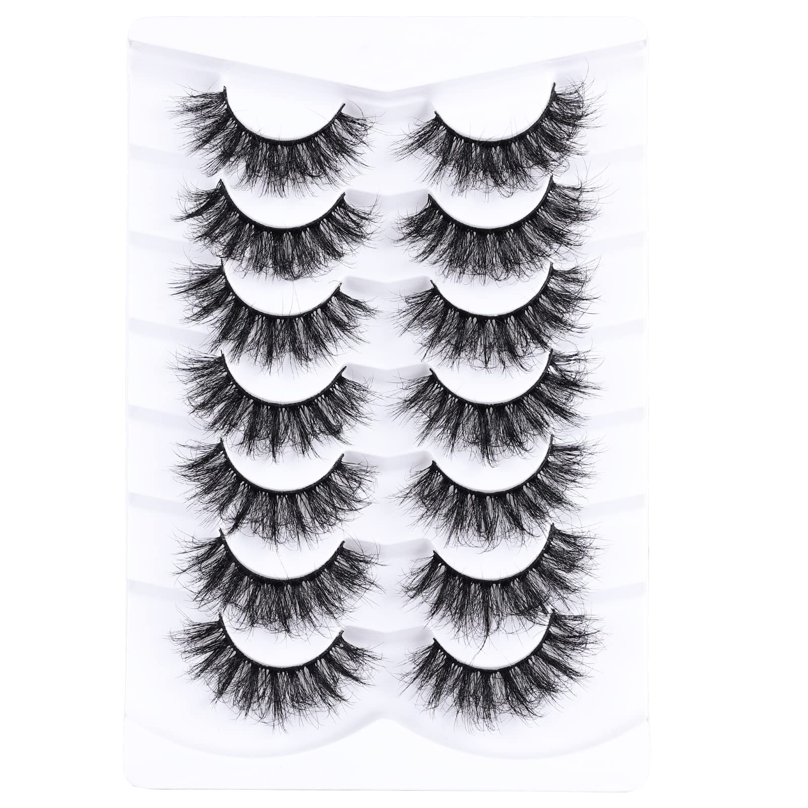 Mebver faux mink hair lashes appear fluffy and feather-light.