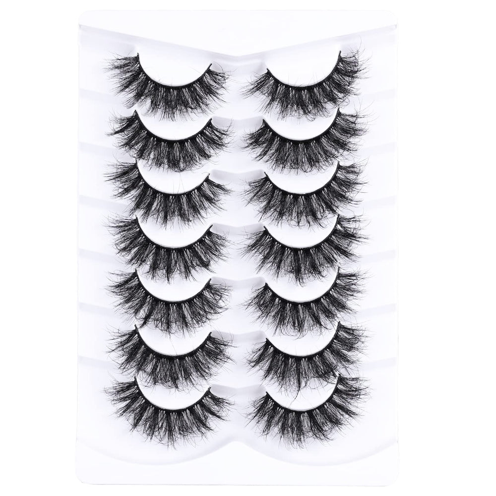 Mebver faux mink hair lashes appear fluffy and feather-light.