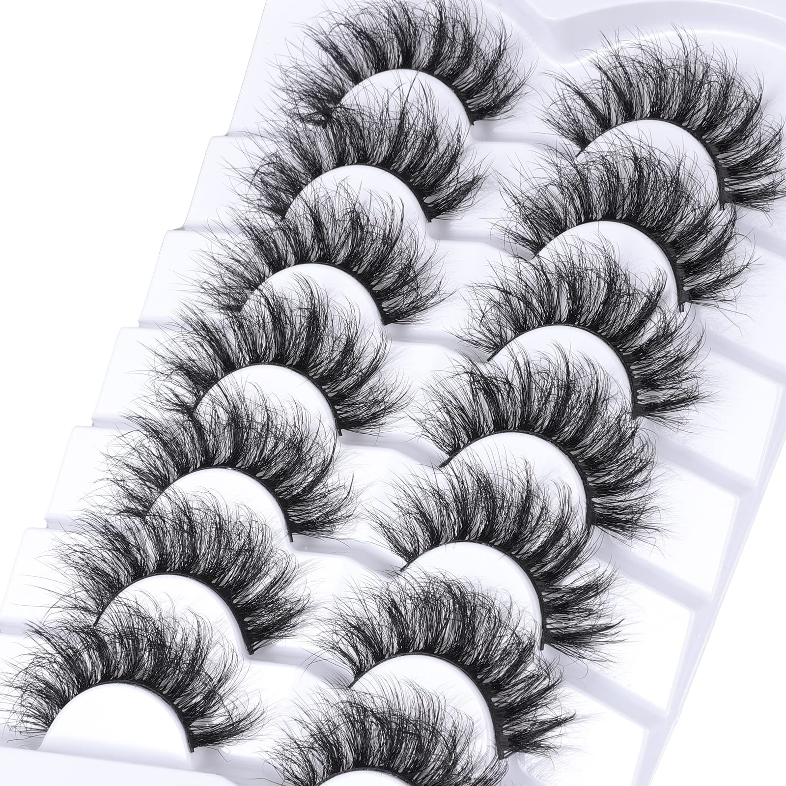 Mebver wispy lashes with long ends for natural enhancement.