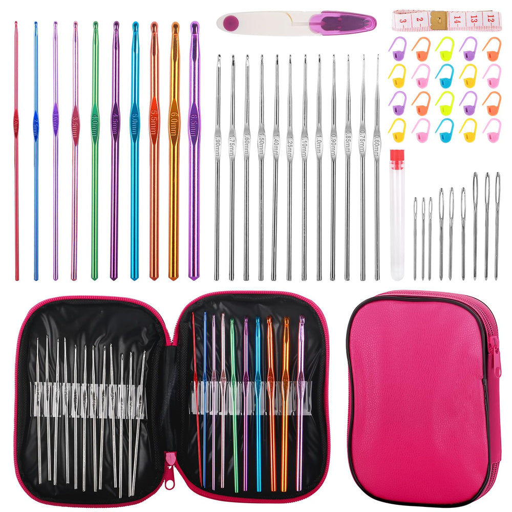MECHEER crochet hook set with varied sizes for versatile projects.