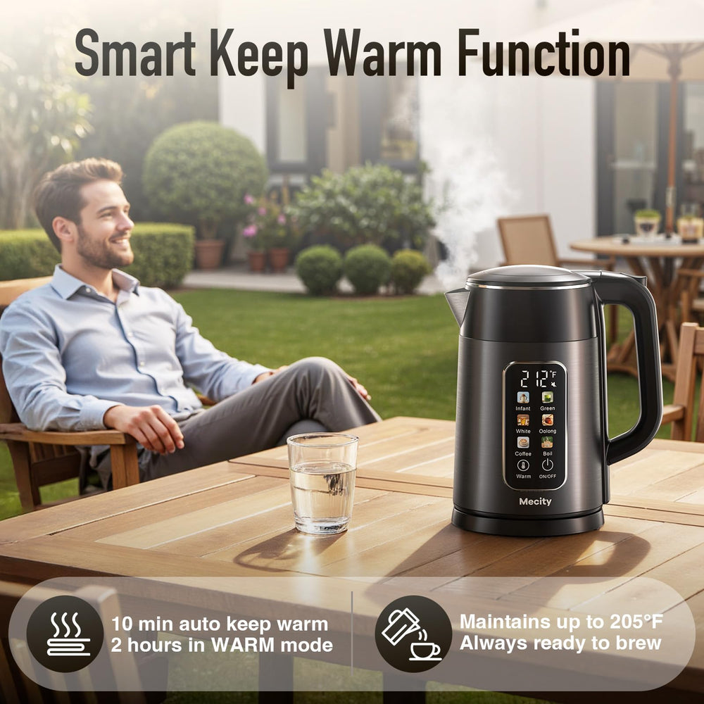Mecity 1.7L double-wall design keeps water hot while exterior stays cool