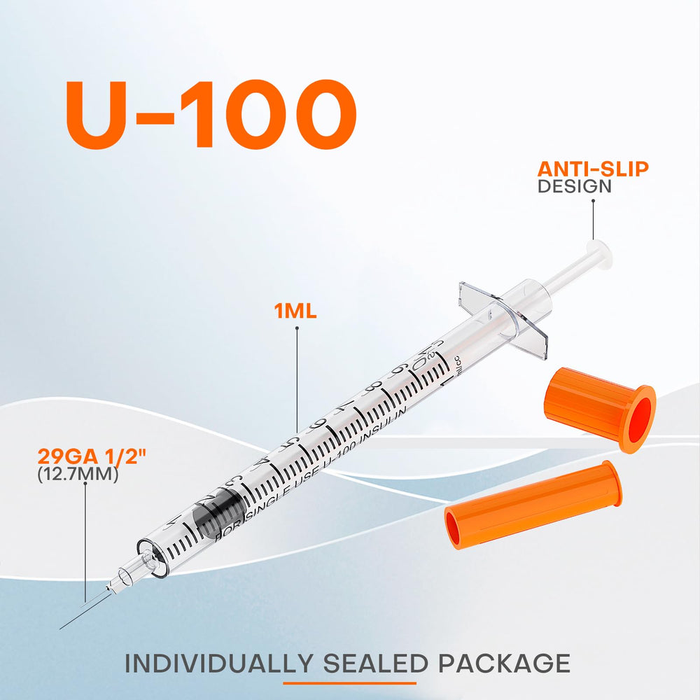 Clear measurement markings on MED NEEDLE syringe for accuracy