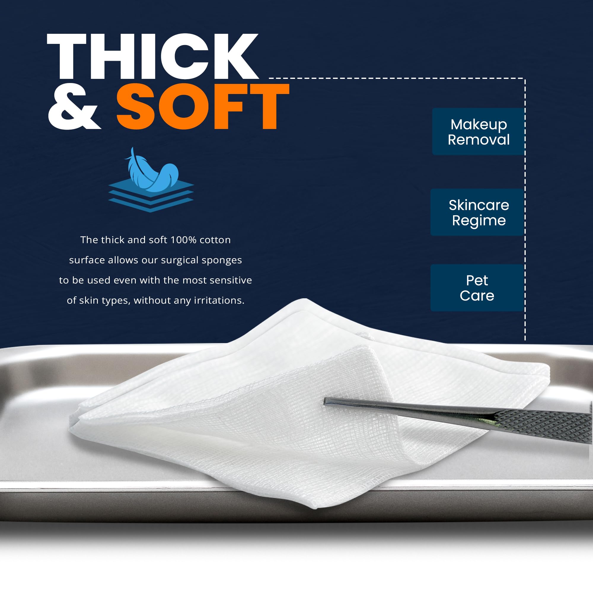 MED PRIDE 4x4 sponges shown for wound dressing prep.
