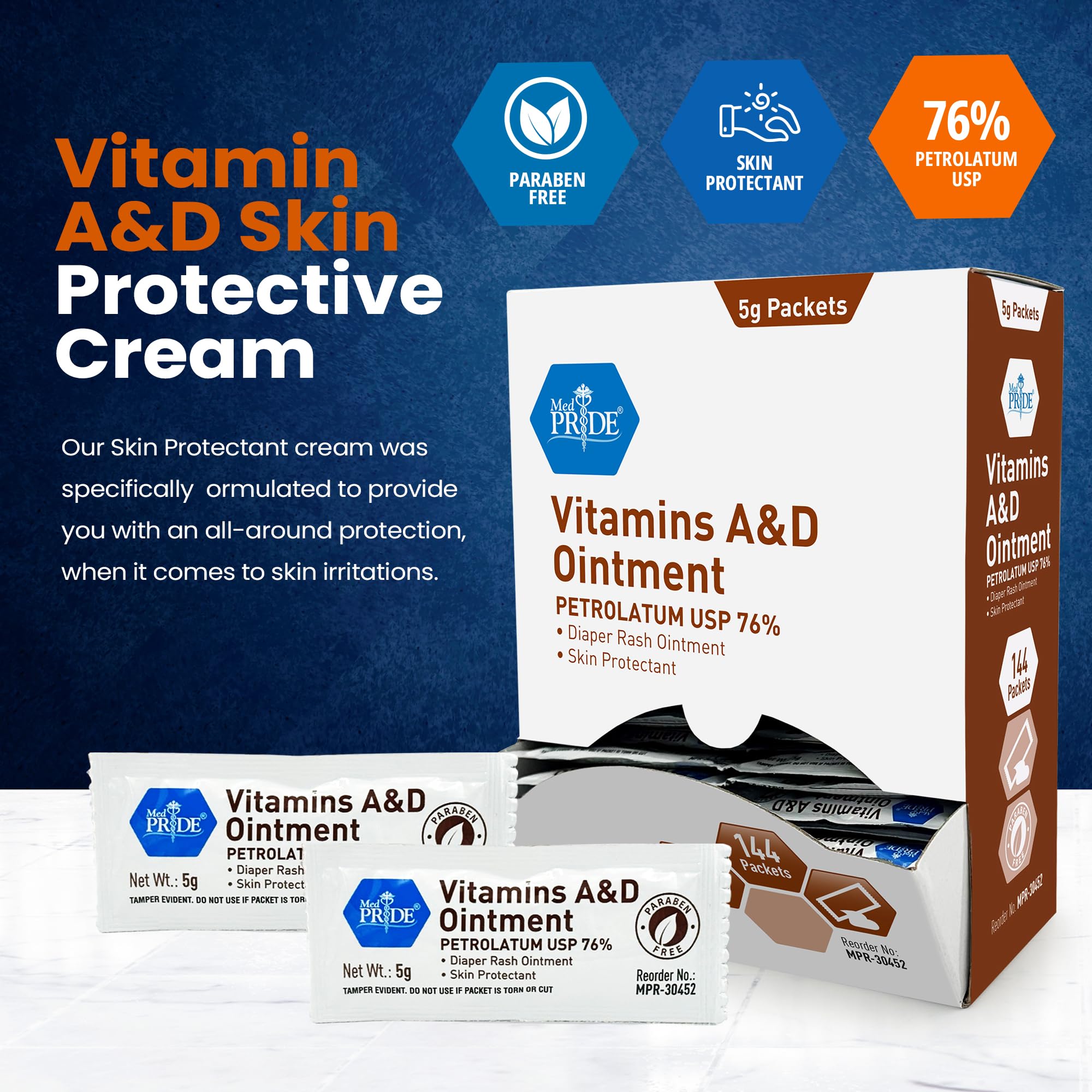 MED PRIDE A&D ointment packets close-up showing compact skin protection for on-the-go use
