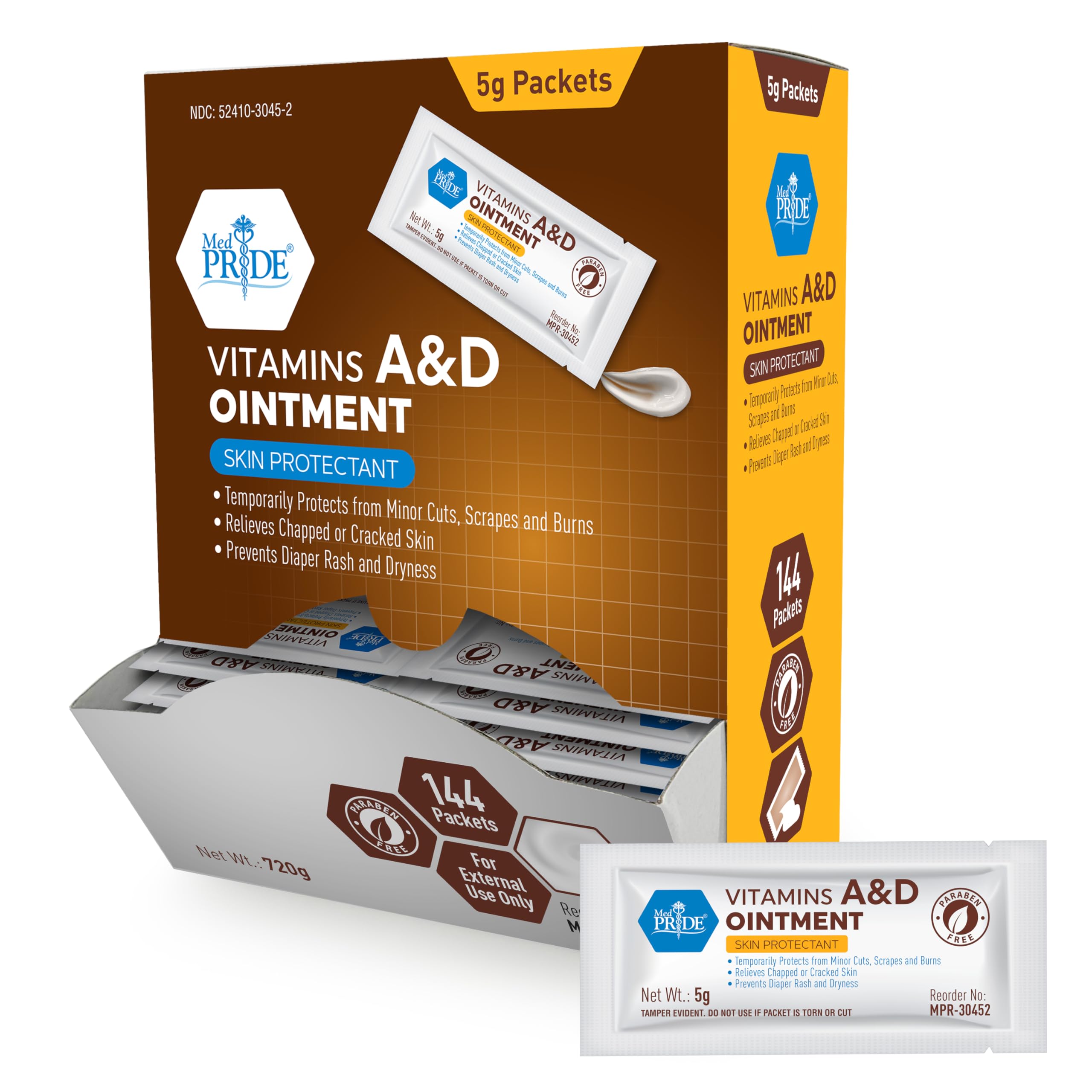 MED PRIDE A&D ointment packets for diaper rash relief and barrier protection for dry skin