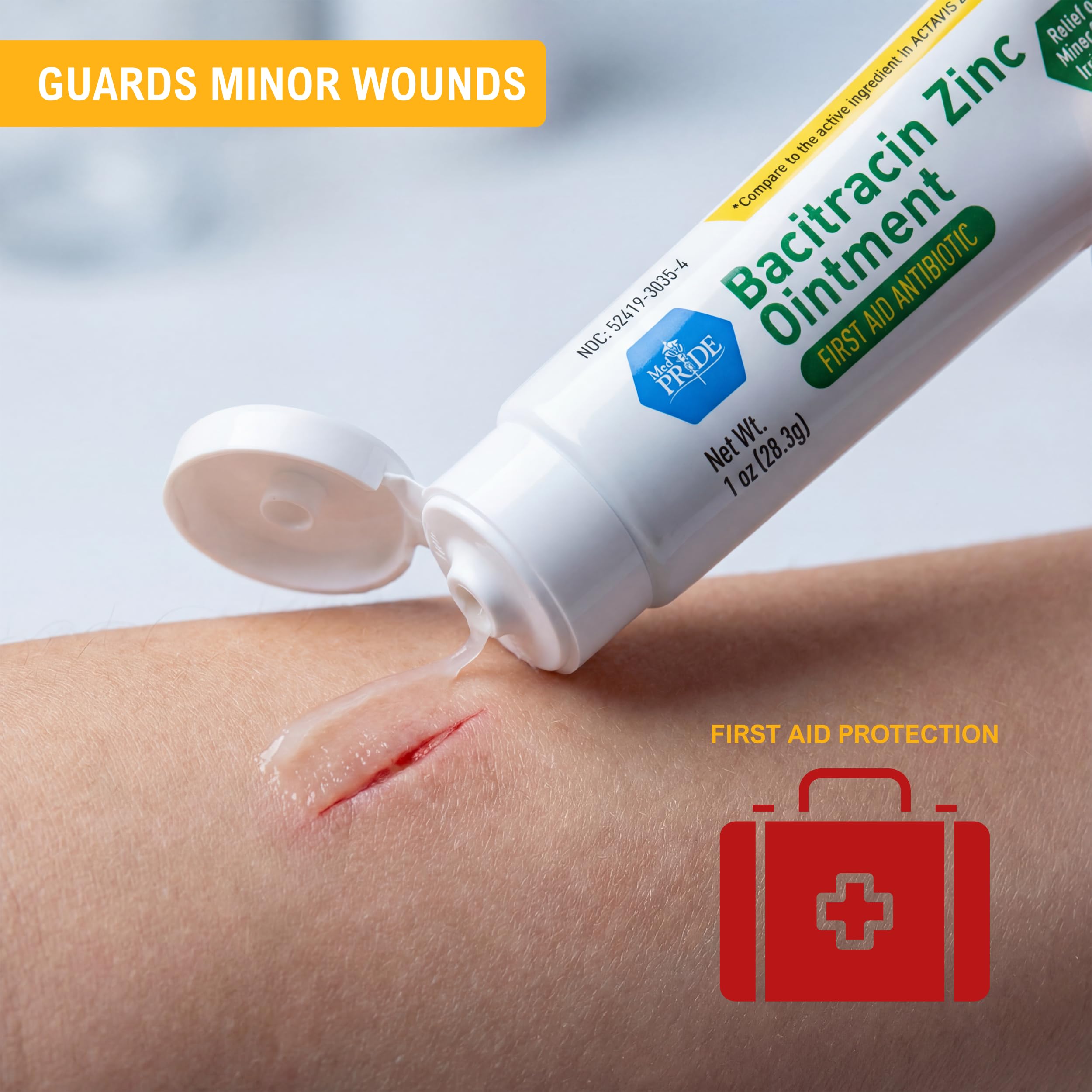 Med Pride Bacitracin Zinc Ointment under a bandage for comfort.