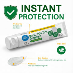 Med Pride Bacitracin Zinc Ointment 1oz tube close-up with clear labeling.