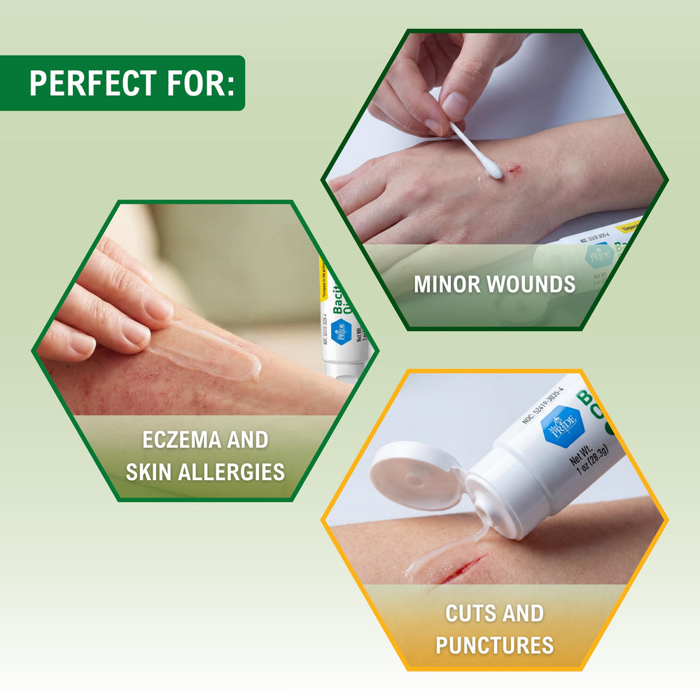 Med Pride Bacitracin Zinc Ointment in a travel kit for on-the-go care.