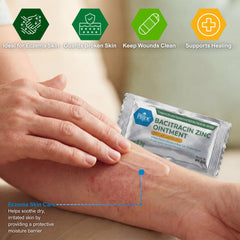 In-use MED PRIDE ointment applied to a small abrasion for relief