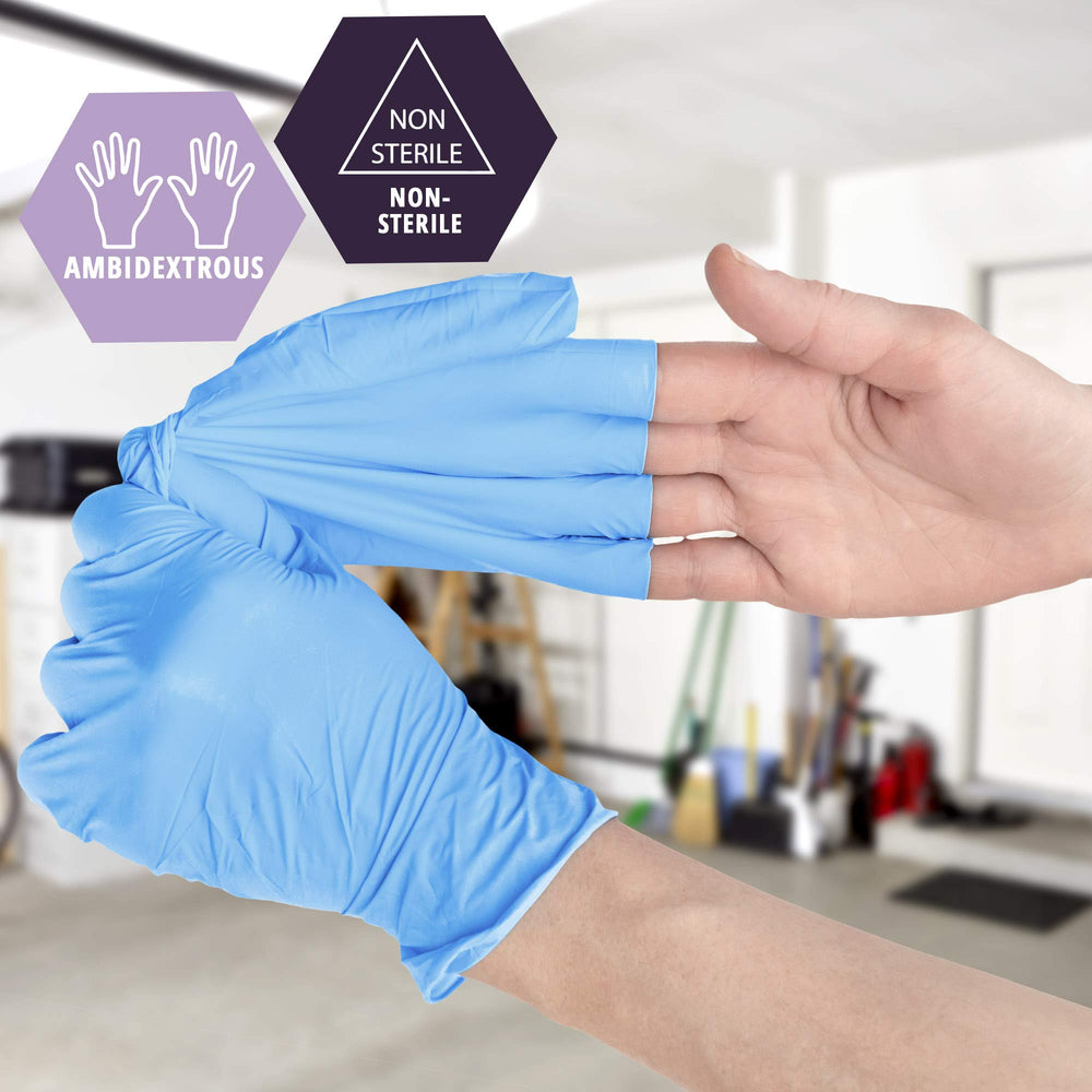 MED PRIDE nitrile-vinyl blue gloves, large size, suitable for medical tasks.