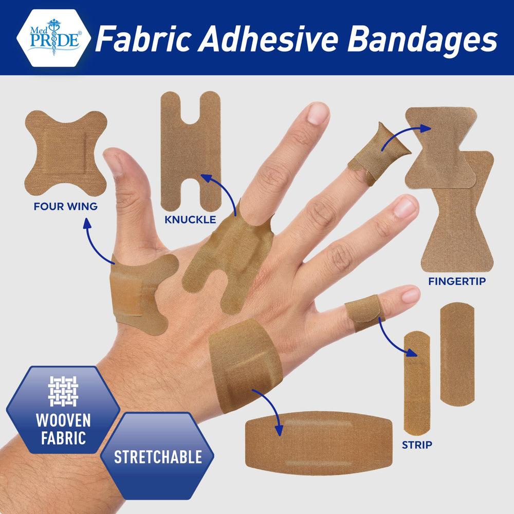MED PRIDE discreet tan bandages blend with skin while protecting fingers