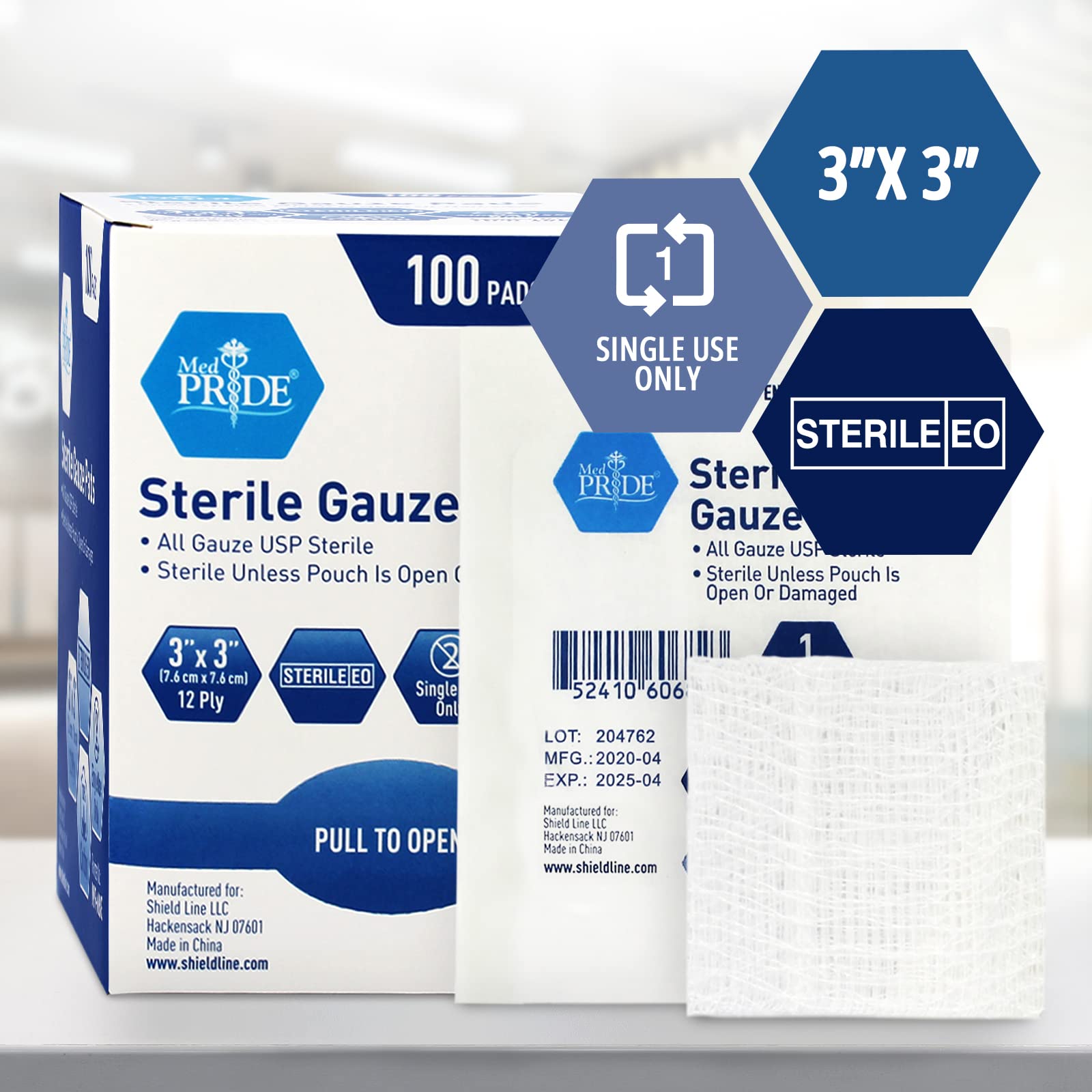 MED PRIDE dispenser box keeps gauze within reach for home first aid