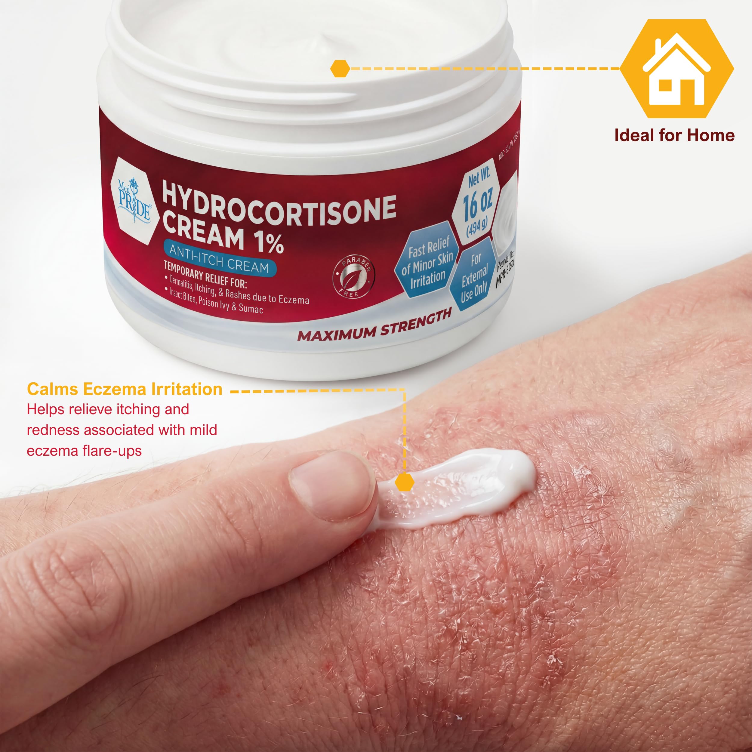 MED PRIDE cream being used to soothe eczema or dermatitis areas