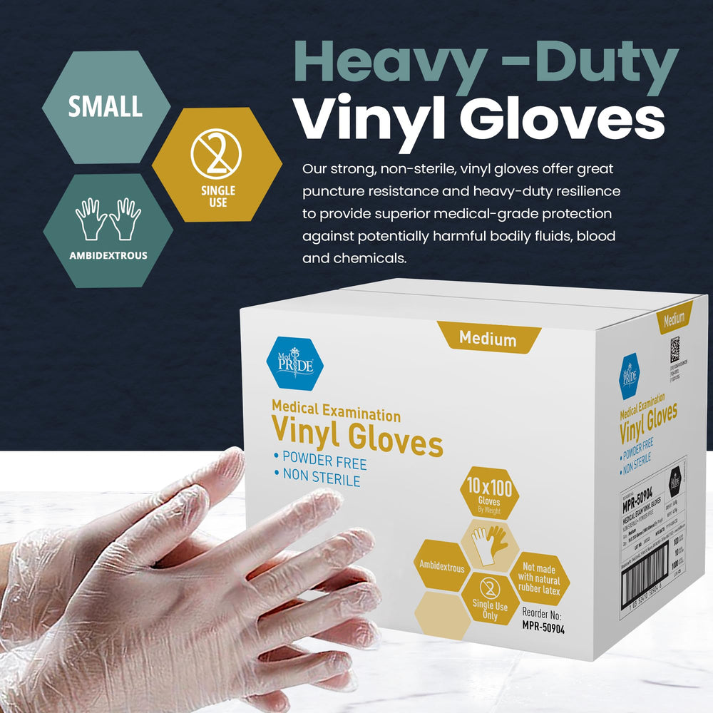 MED PRIDE exam gloves heavy-duty strength supports precise handling