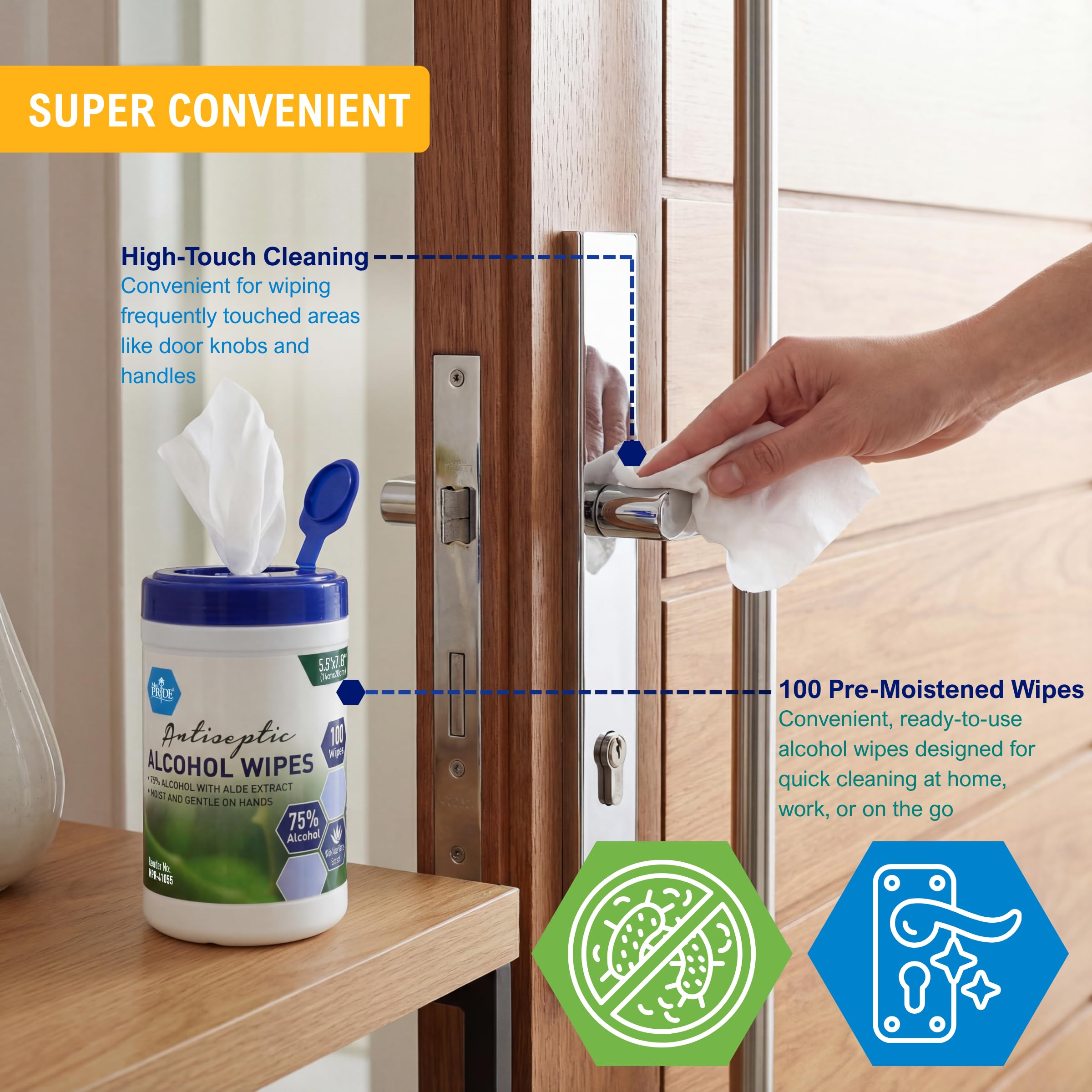 MED PRIDE extra-large wipes for thorough cleaning tasks