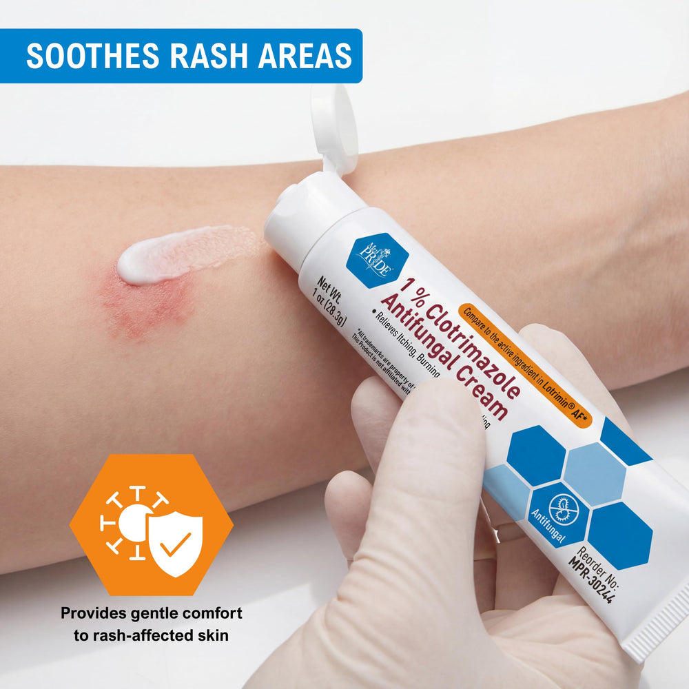 MED PRIDE fast-absorbing cream texture dries without staining clothing.