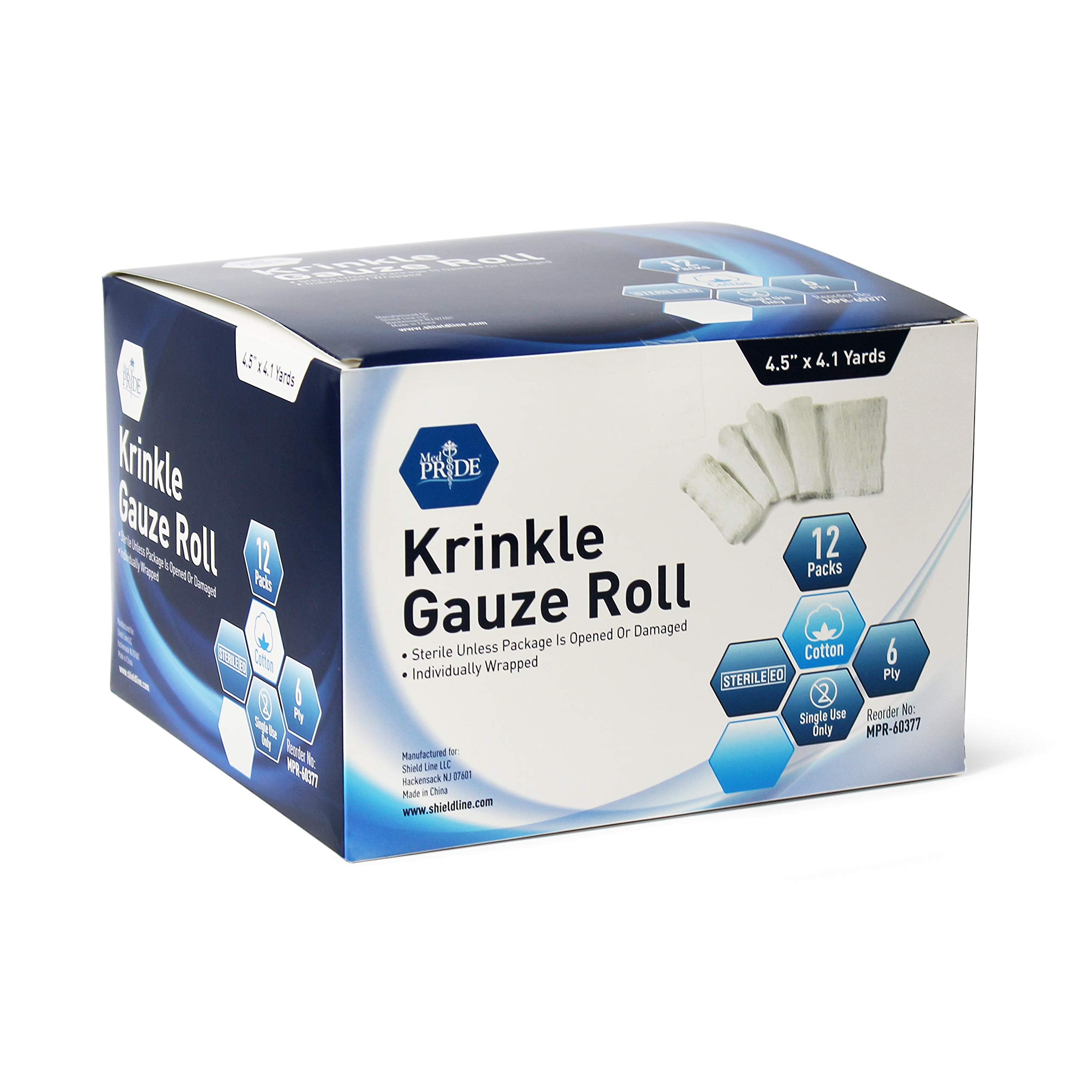 MED PRIDE gauze rolls stay sterile until use in first aid.