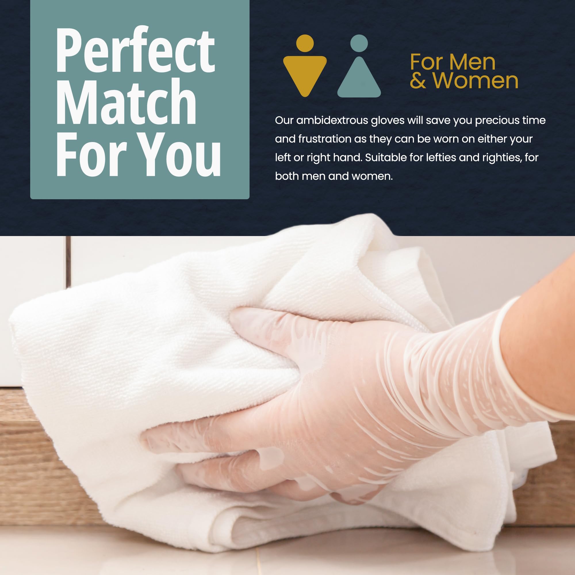 MED PRIDE healthcare and food-service compatible glove in daily use