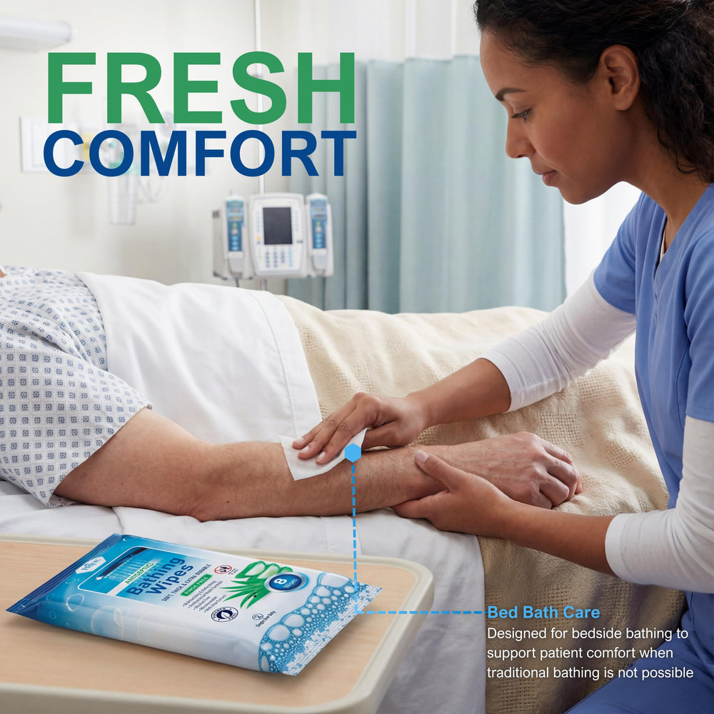 MED PRIDE Wipes microwavable; warm, comforting bath alternative for adults.