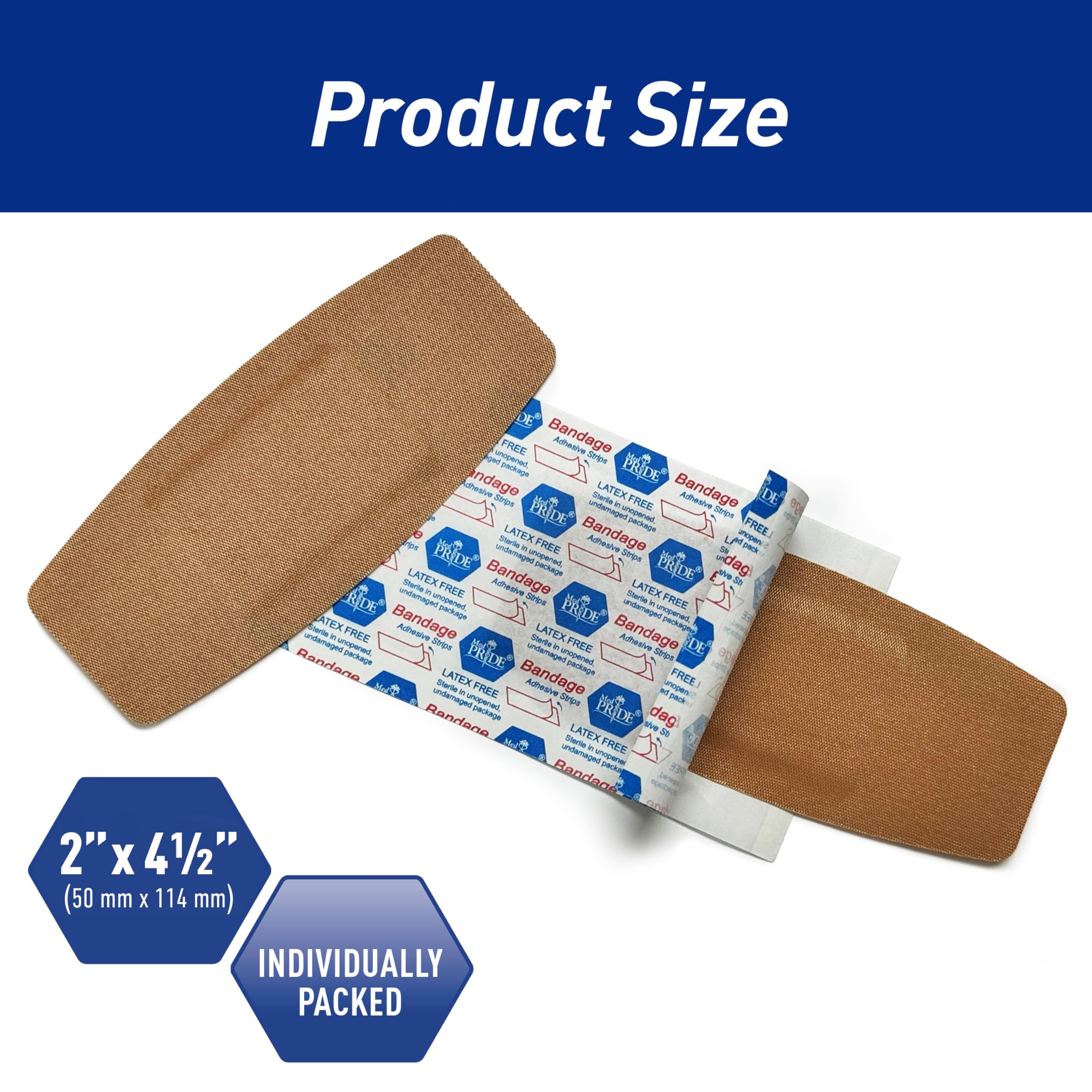 MED PRIDE individually wrapped bandages shown for hygienic use