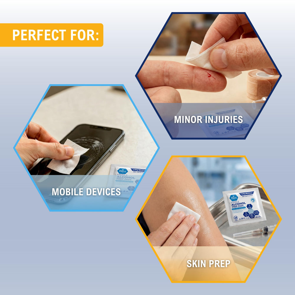 MED PRIDE medical-grade prep pads support wound cleaning and skincare.