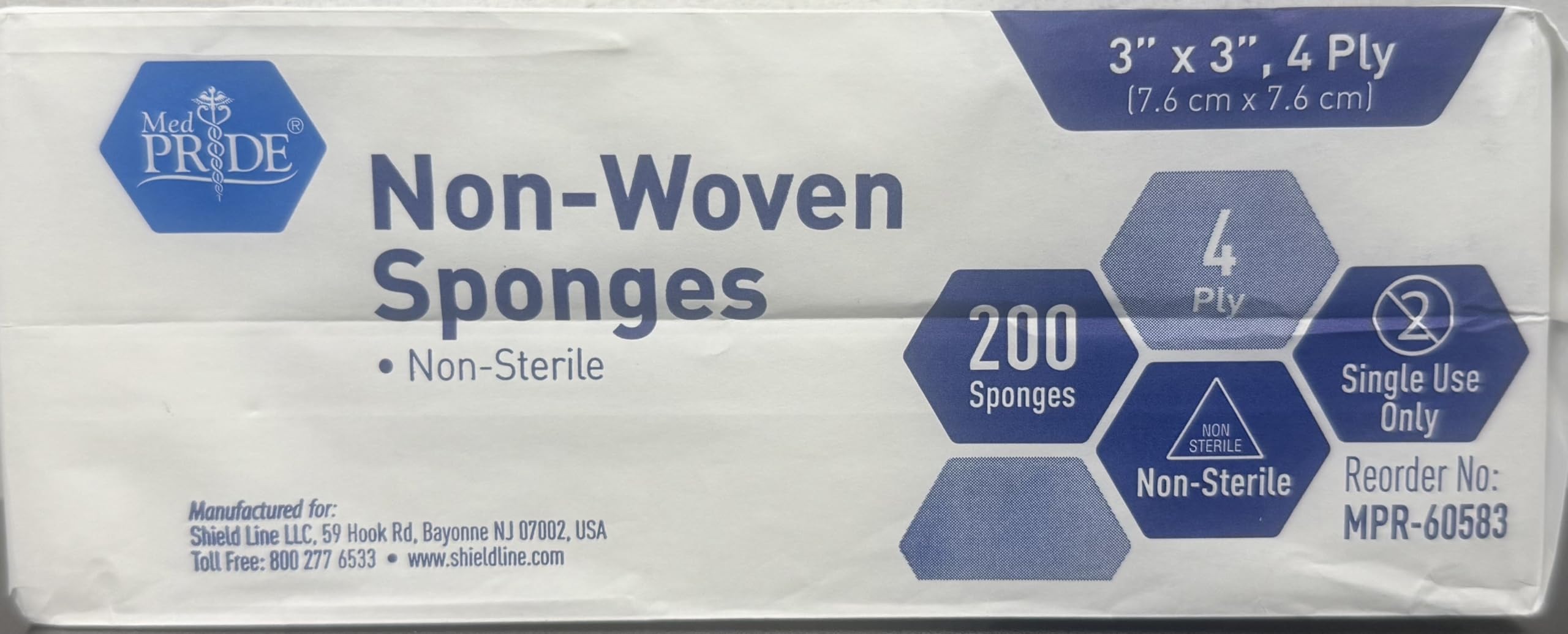 MED PRIDE nonsterile gauze pads 200-pack ready for home care